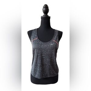 Nike Dri Fit Women's Gray and Black Animal Print Patterned Athletic Wear Top